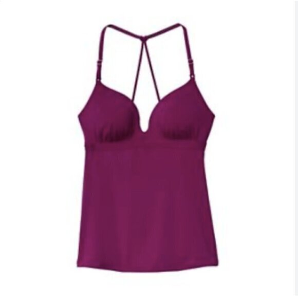 Athleta Prism Back Tankini Top Exotic Fuschia UPF 50+ - Picture 1 of 9